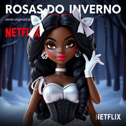 Netflix movie poster titled "Rosas Do Inverno" with the subtitle "versão original da Netflix" and marked for "Livres para todos os públicos"