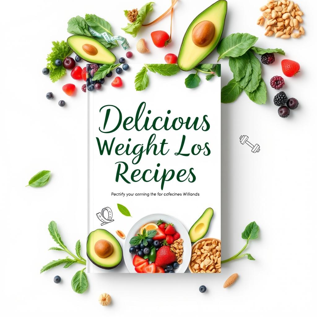 A visually appealing, vibrant cover for a weight loss recipe ebook