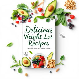 A visually appealing, vibrant cover for a weight loss recipe ebook