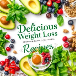 A visually appealing, vibrant cover for a weight loss recipe ebook