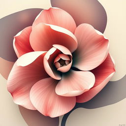 artistic depiction of an abstract floral concept symbolizing femininity, featuring soft petals and delicate curves, inspired by Georgia O'Keeffe's floral paintings, capturing the essence of beauty and nature