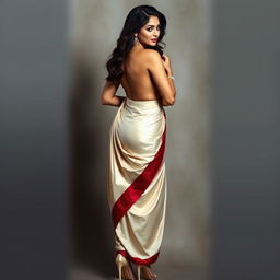 A Bollywood actress with features inspired by Sonakshi Sinha in a sexy and elegant pose, exuding charisma and allure