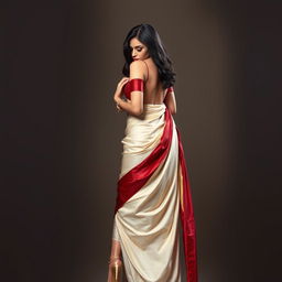 A South Indian actress with features inspired by Shruti Haasan in a sexy and elegant pose, exuding a captivating and alluring aura