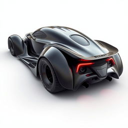 A futuristic supercar inspired by a 1939 Chevy coupe, featuring a widebody design with large, tall tires