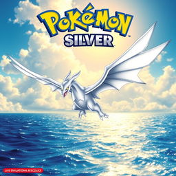 Cover art of Pokémon Silver, featuring the legendary Pokémon Lugia flying majestically over a shimmering ocean