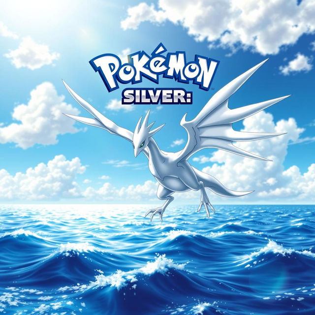 Cover art of Pokémon Silver, featuring the legendary Pokémon Lugia flying majestically over a shimmering ocean