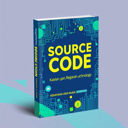 An engaging book cover titled 'Source Code Kekayaan Usia Muda' emphasizing youth and prosperity through technology