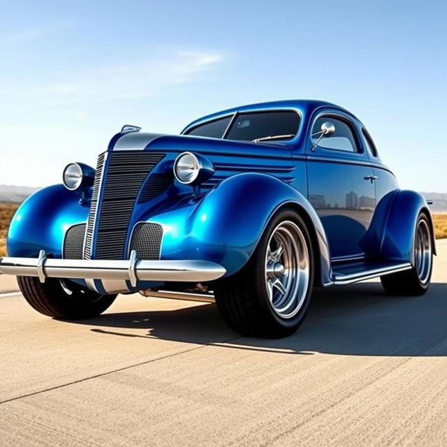 A 1939 Chevrolet Coupe transformed into a stunning supercar with a widebody design