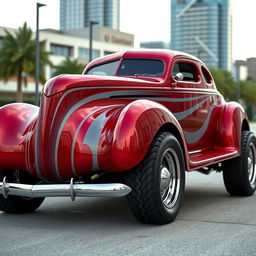 A visionary 1939 Chevrolet Coupe, exquisitely designed as a supercar with a sleek widebody