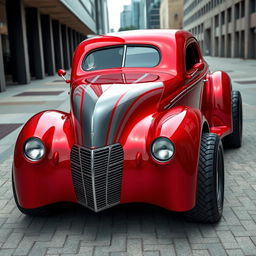 A visionary 1939 Chevrolet Coupe, exquisitely designed as a supercar with a sleek widebody