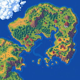 Create a pixel art map of a fictional region named 'Eternos'