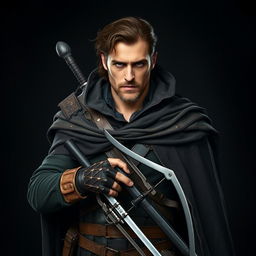 Elias Thorn, the vampire hunter, stands prominently in the center with his rugged features and a determined expression