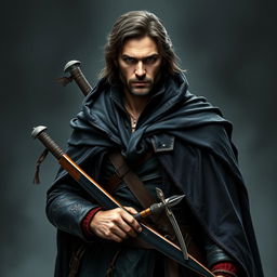 Elias Thorn, the vampire hunter, stands prominently in the center with his rugged features and a determined expression