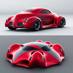 A futuristic fusion of a 1939 Chevrolet Coupe and a modern supercar, showcasing a widebody design