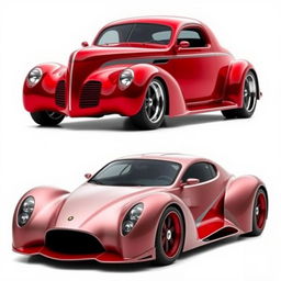 A futuristic fusion of a 1939 Chevrolet Coupe and a modern supercar, showcasing a widebody design