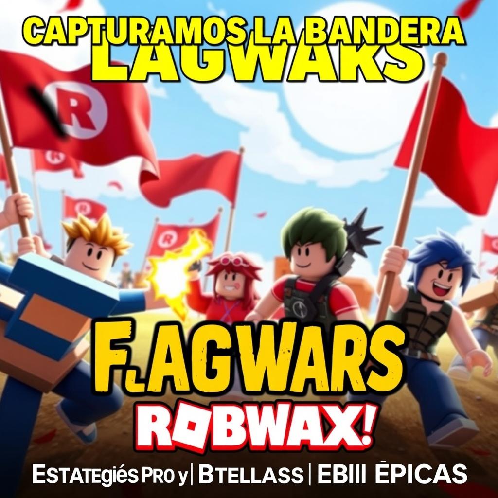 thumbnail for a YouTube video titled 'Capturamos la Bandera en FlagWars Roblox! | Estrategias Pro y Batallas ÉPICAS'