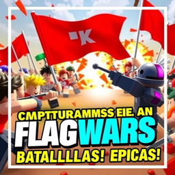 thumbnail for a YouTube video titled 'Capturamos la Bandera en FlagWars Roblox! | Estrategias Pro y Batallas ÉPICAS'