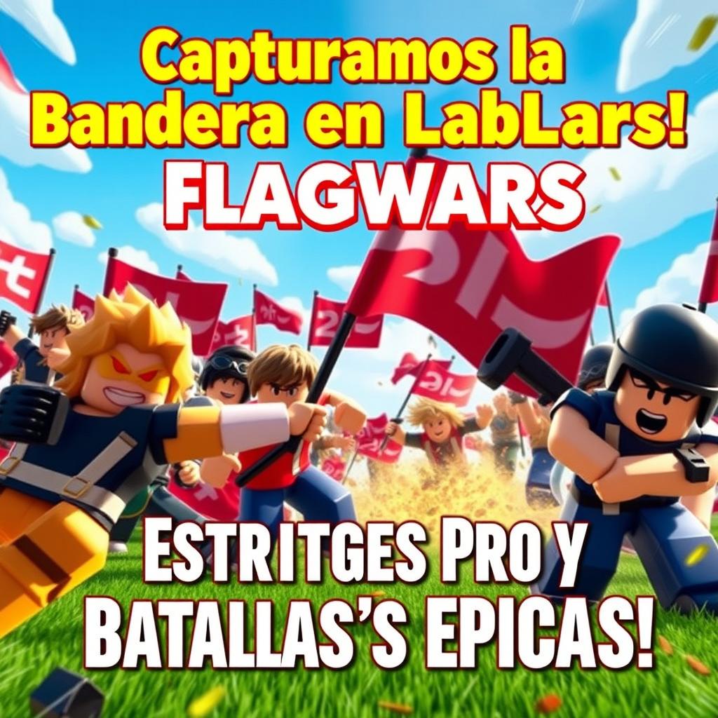 thumbnail for a YouTube video titled 'Capturamos la Bandera en FlagWars Roblox! | Estrategias Pro y Batallas ÉPICAS'