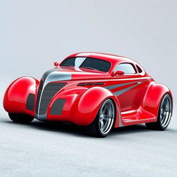 A futuristic fusion of a 1939 Chevrolet Coupe and a modern supercar, showcasing a widebody design