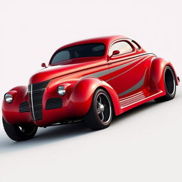 A futuristic fusion of a 1939 Chevrolet Coupe and a modern supercar, showcasing a widebody design