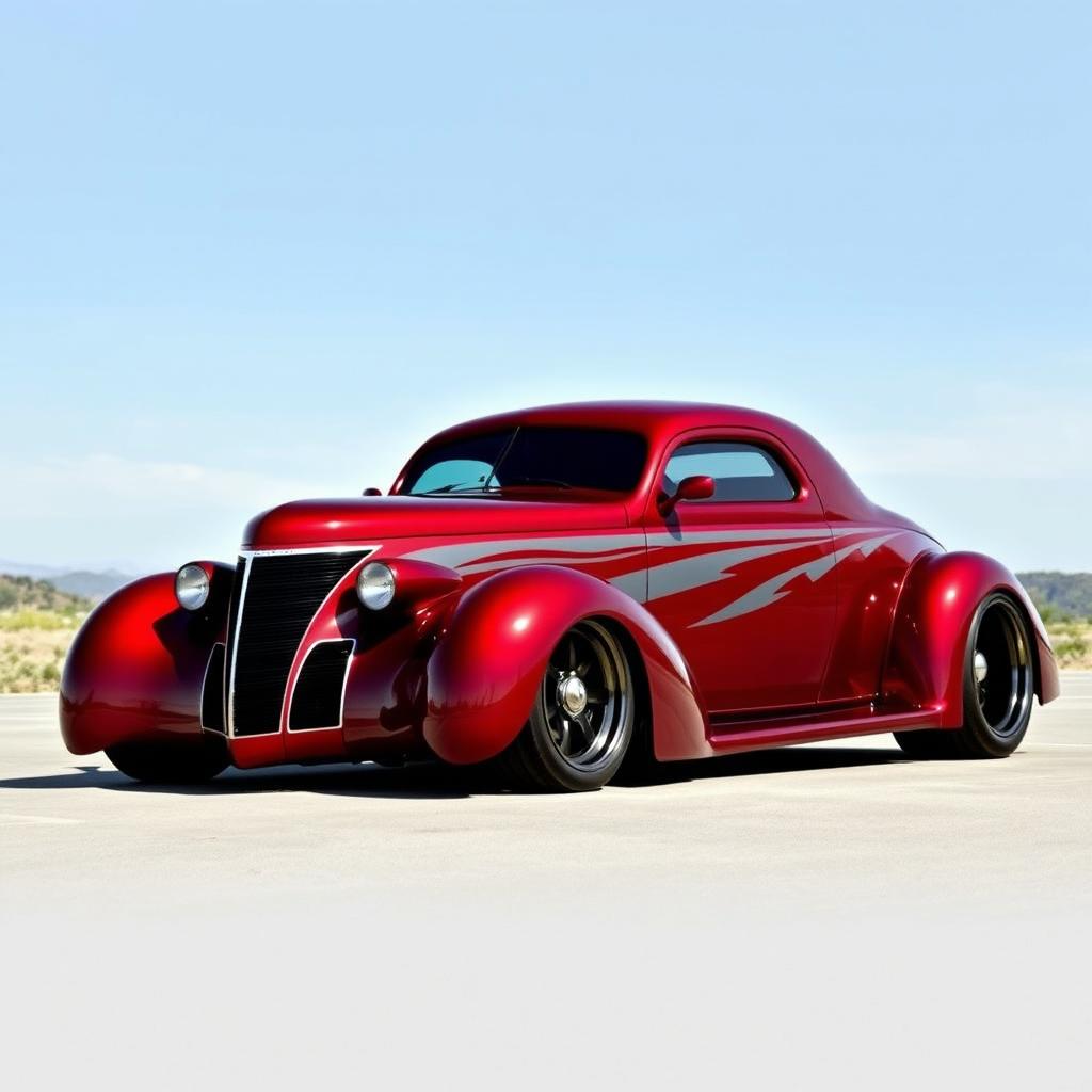 A stunning 1939 Chevrolet Coupe transformed into a supercar, featuring a widebody design