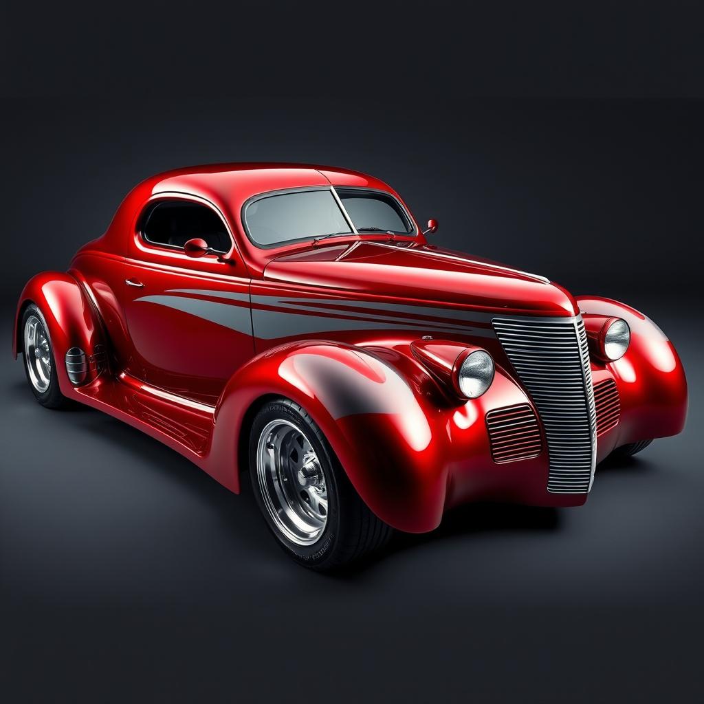 A stunning 1939 Chevrolet Coupe transformed into a supercar, featuring a widebody design