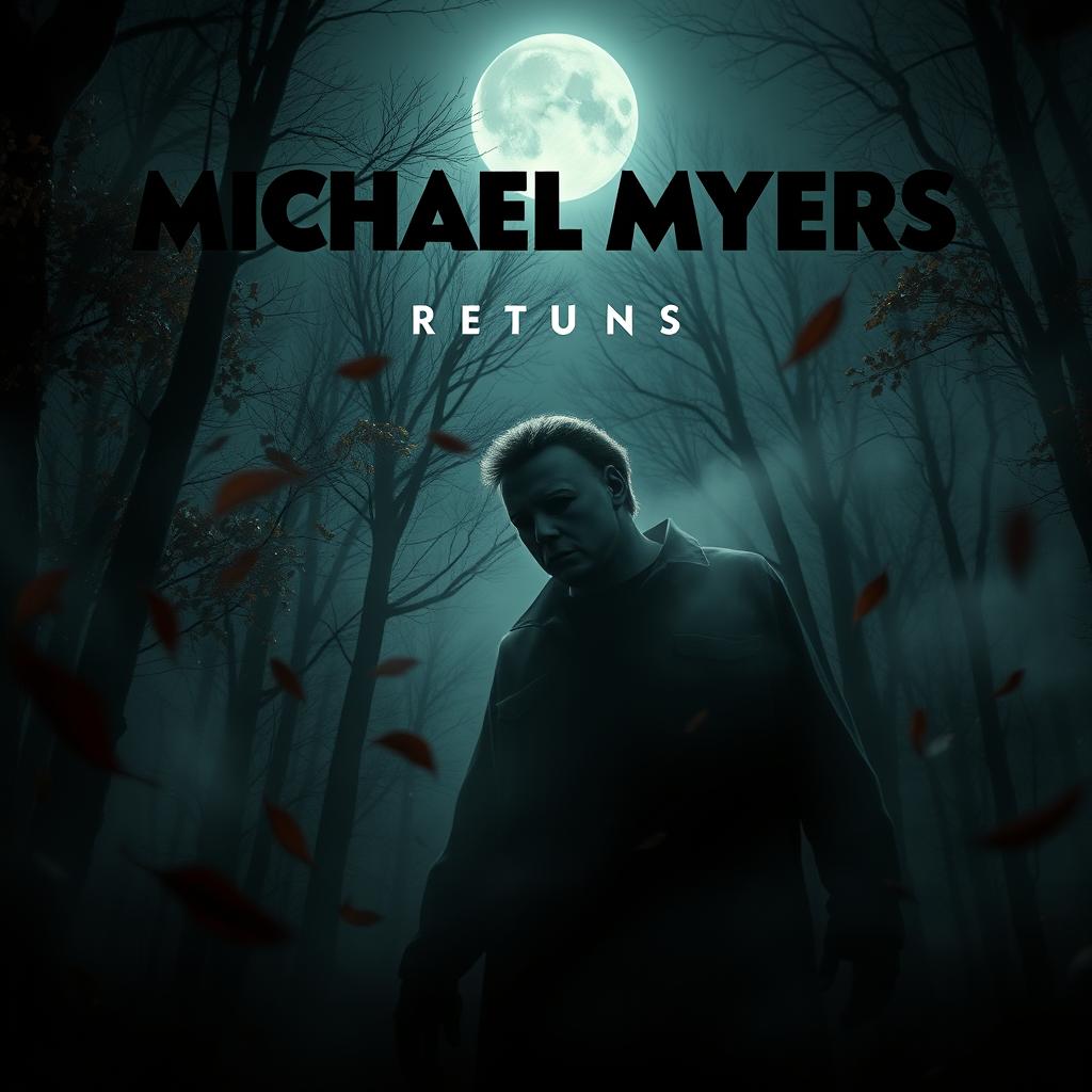 A dramatic and intense poster for the 2027 film release of "Michael Myers Returns"