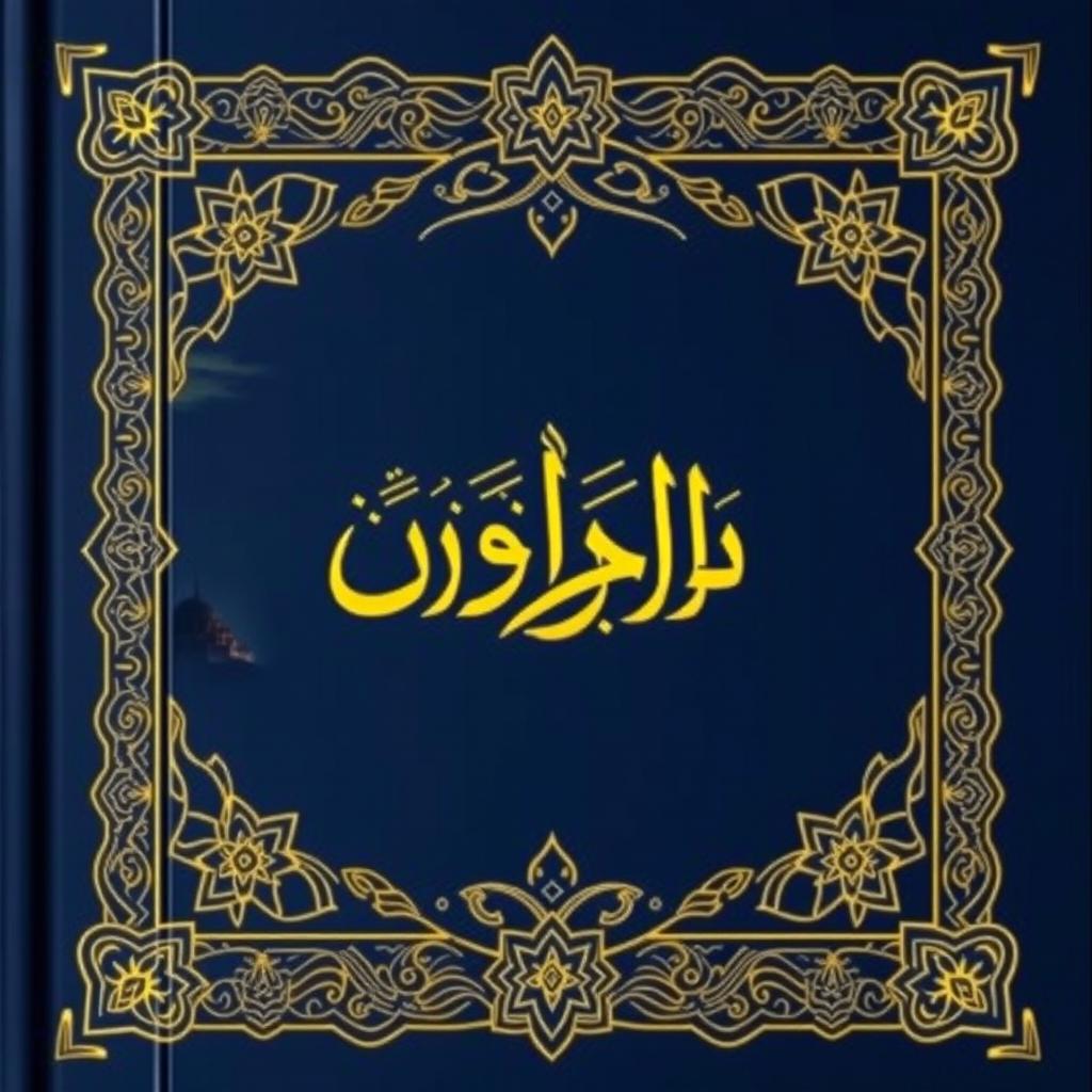 A beautifully designed book cover for an Islamic-themed book titled "bcjbchj gjvxujv"