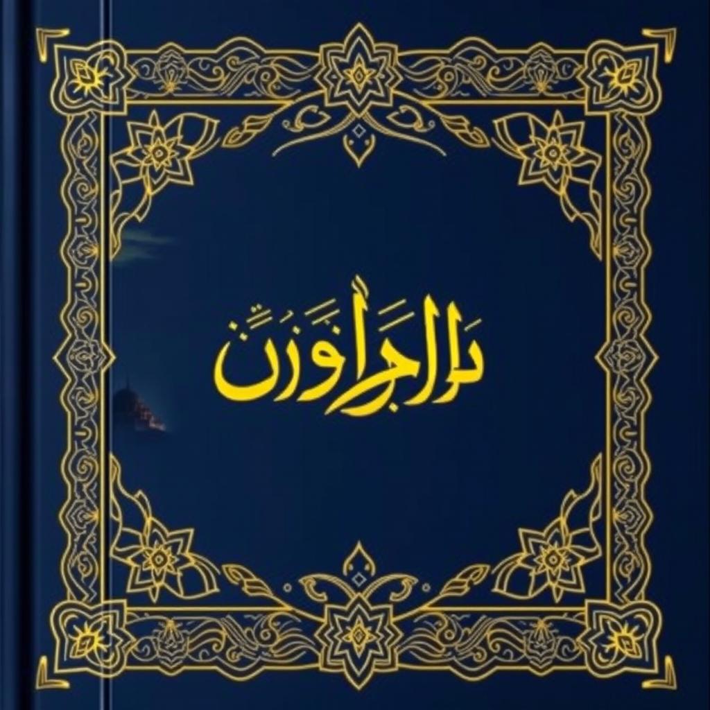 A beautifully designed book cover for an Islamic-themed book titled "bcjbchj gjvxujv"