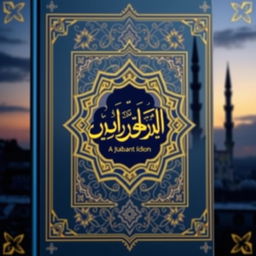 A beautifully designed book cover for an Islamic-themed book titled "bcjbchj gjvxujv"