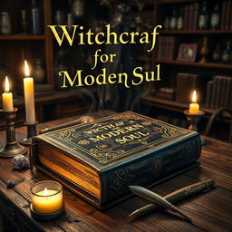 A mystical book of spells titled "Witchcraft for the Modern Soul: Spells for an Abundant Life"