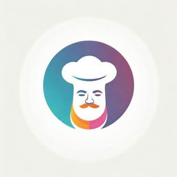 A vibrant and engaging logo for a cooking channel featuring a chef's hat, a spatula, and a rolling pin set against a backdrop of steaming hot dishes.