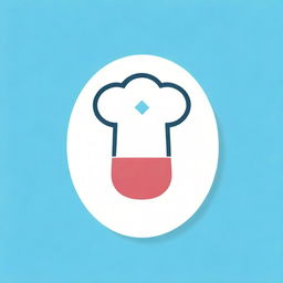 A vibrant and engaging logo for a cooking channel featuring a chef's hat, a spatula, and a rolling pin set against a backdrop of steaming hot dishes.