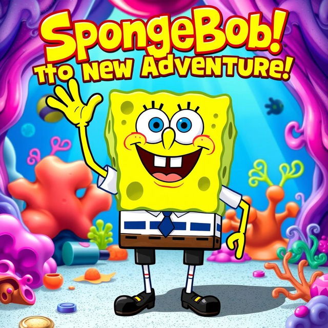 A vibrant, playful image of SpongeBob returning for a new adventure