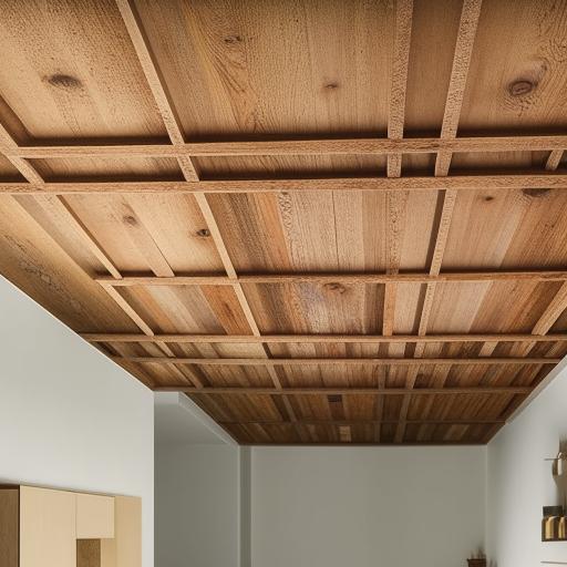 Various creative and innovative ceiling design ideas for a rectangular room, showcasing a mix of styles - contemporary, rustic, and minimalistic.