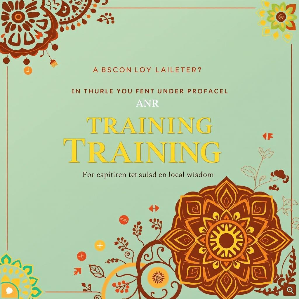 Design a captivating cover for a proposal on a training event for content creators based on local wisdom