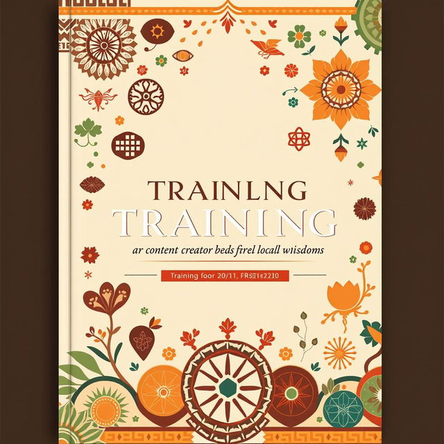 Design a captivating cover for a proposal on a training event for content creators based on local wisdom