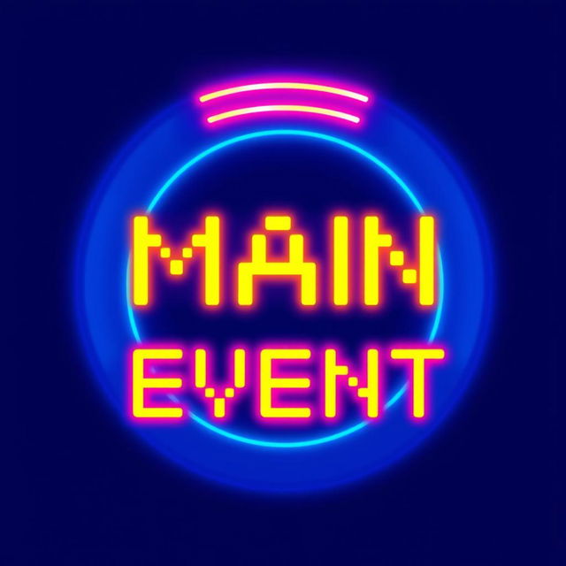 A 16-bit graphics logo featuring the neon text "MAIN EVENT" prominently displayed