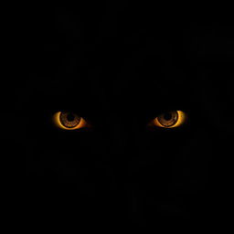 a pair of mysterious, glowing eyes peering through the darkness, surrounded by shadows, conveying a sense of mystique and curiosity, dramatic lighting highlighting the contours around the eyes, creating a focused and intense atmosphere