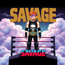 A 1980s arcade game title screen with the title text 'SAVAGE'