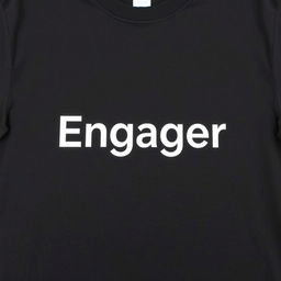 Black T-shirt with the text 'Engager' written in a bold, modern font