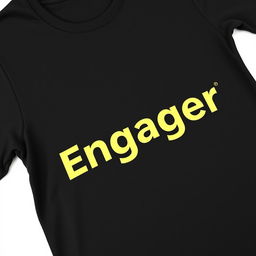 Black T-shirt with the text 'Engager' written in a bold, modern font