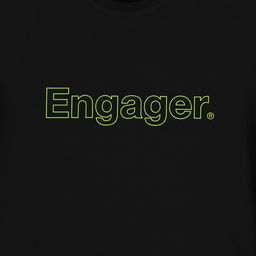 Black T-shirt with the text 'Engager' written in a bold, modern font