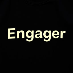 Black T-shirt with the text 'Engager' written in a bold, modern font