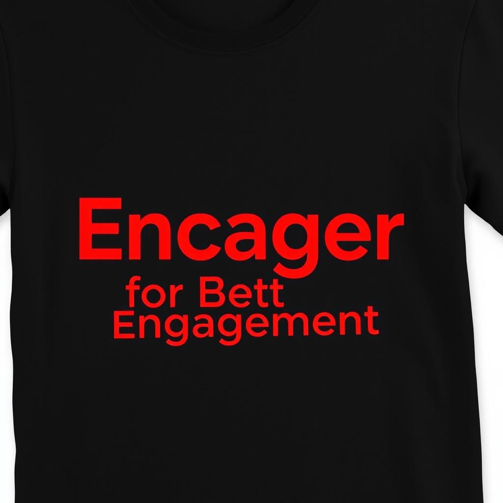 Black T-shirt with the text 'Engager for Better Engagement' printed in a bold, modern font