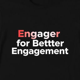 Black T-shirt with the text 'Engager for Better Engagement' printed in a bold, modern font