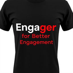 Black T-shirt with the text 'Engager for Better Engagement' printed in a bold, modern font