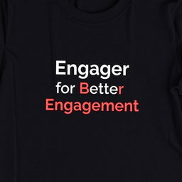 Black T-shirt with the text 'Engager for Better Engagement' printed in a bold, modern font