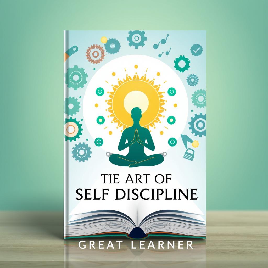 Craft a captivating book cover for the audiobook titled 'The Art of Self Discipline' by Author Great Learner