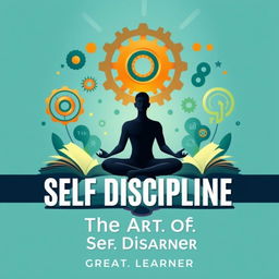 Craft a captivating book cover for the audiobook titled 'The Art of Self Discipline' by Author Great Learner